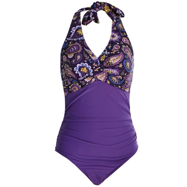 One Piece Bikini Women, Europe And America Cross Sexy Slim Purple XL