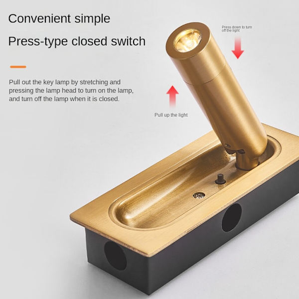 Infälld vägglampa inomhus, enkel modern och utsökt Copper