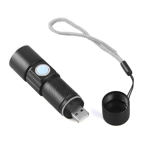 2000lm Q5 Led Tactical Uppladdningsbar USB ficklampa ficklampa