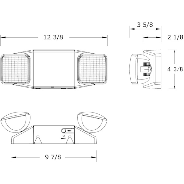 Led nödutgångsbelysningsarmaturer med 2 ledhuvuden och