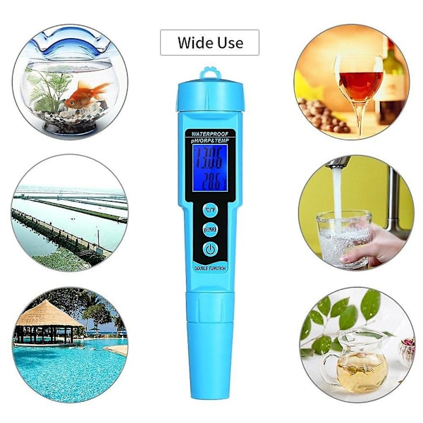 3 In 1 ph/orp/temp meter vattendetektor multifunktion