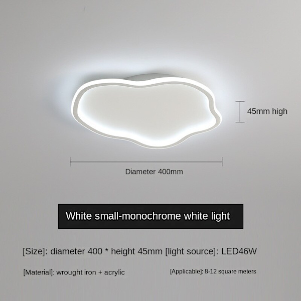 Cloud LED-taklampa, Diameter 40cm / Höjd 5cm, Vit White
