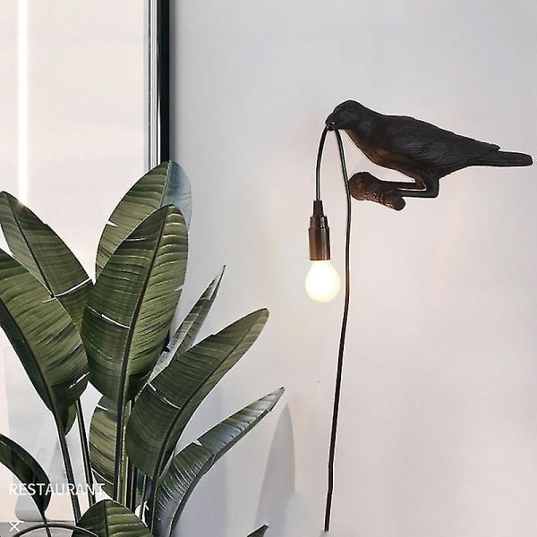 Crow Bordslampa Lucky Bird Skrivbordslampa Crow Bordslampa Resin Black A EU