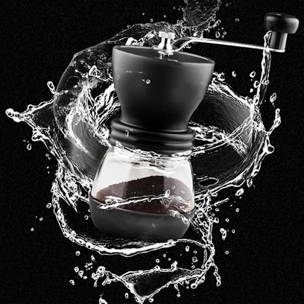 Mini Kaffekvarn Glas Hand Manuell Kaffebön Burr