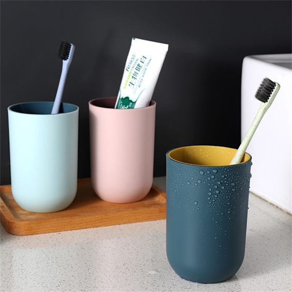 Plast munsköljkopp, tvåfärgad frostad mjuk plast Green