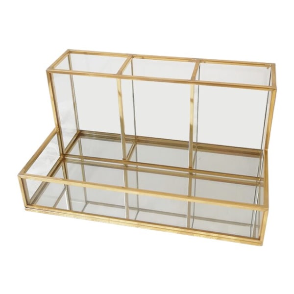 Hem Hotell Desktop Skräp Förvaringslåda Glasmaterial Makeup