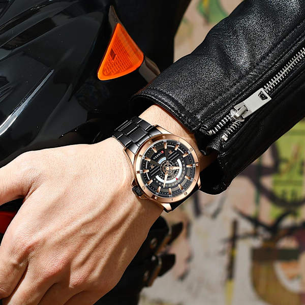 Klockor Herr Modern Quartz Stainless Steel Armbandsur för