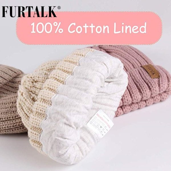 FURTALK Vinter Pompom Mössa För Barn Ålder 1 10 Stickad mössa