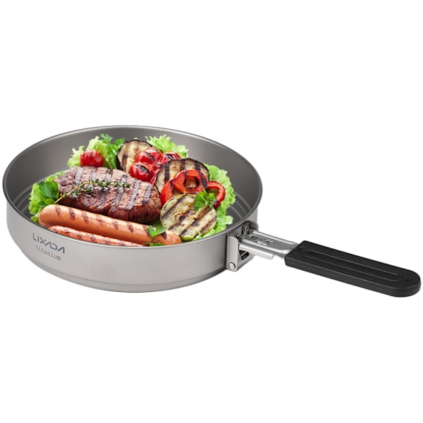 Lixada 1400ml Titanium Stekpanna Ultralätt Grill Stekpanna