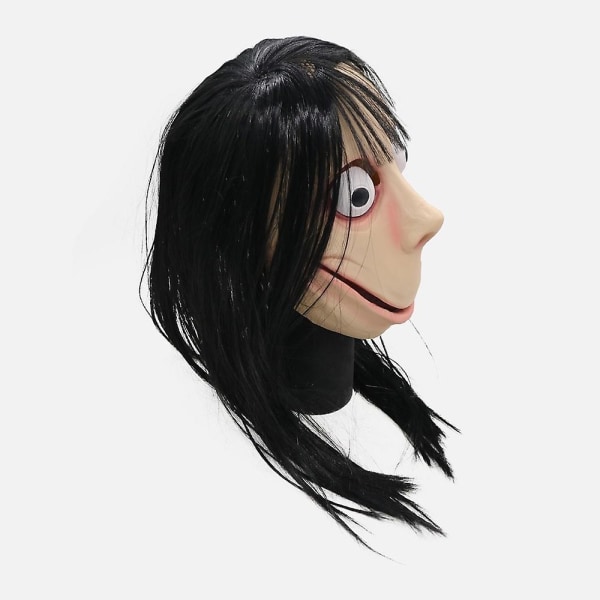 Roligt Skrämmande Momo Hacking Game Cosplay Mask Vuxen Full Head