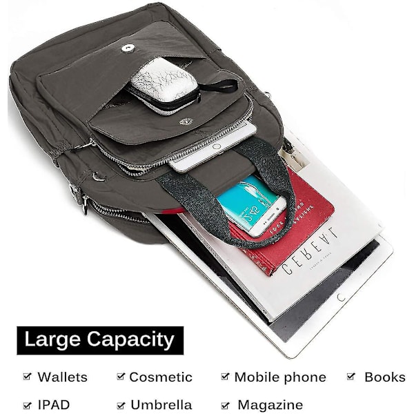 Kvinnors ryggsäck Nylon axelväska Crossbody Hand