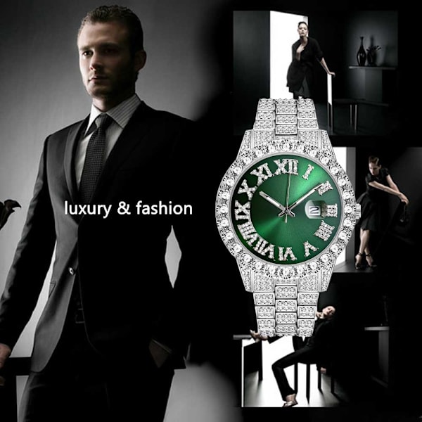 Watch Herr Lyxmärke Full Diamond Herrklockor AAA CZ