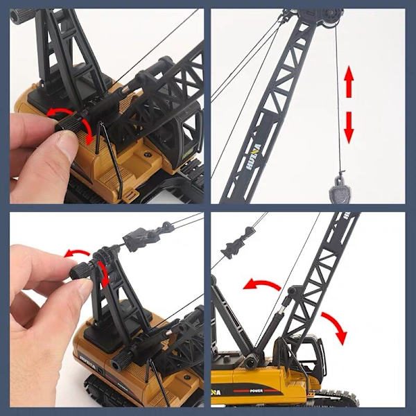 Ny 1:50 Huina Diecast Toy Crawler Crane Model Alloy