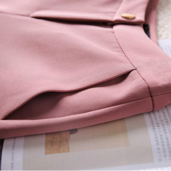 Höst Dam Temperament Dubbelknäppt Rosa Stor Storlek
