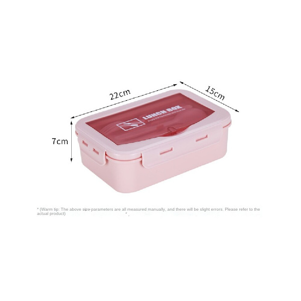 Plastmatlåda, mikrovågsbar rektangel lämplig för Pink