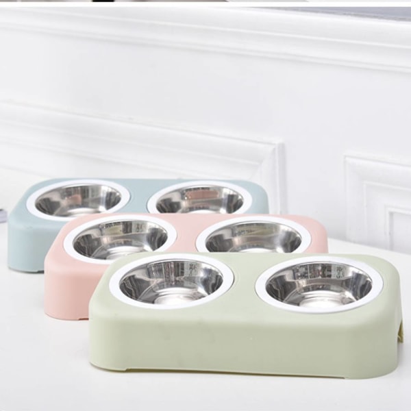 Dubbel skål för husdjursskål, Dubbellager Dual Purpose Premium Green