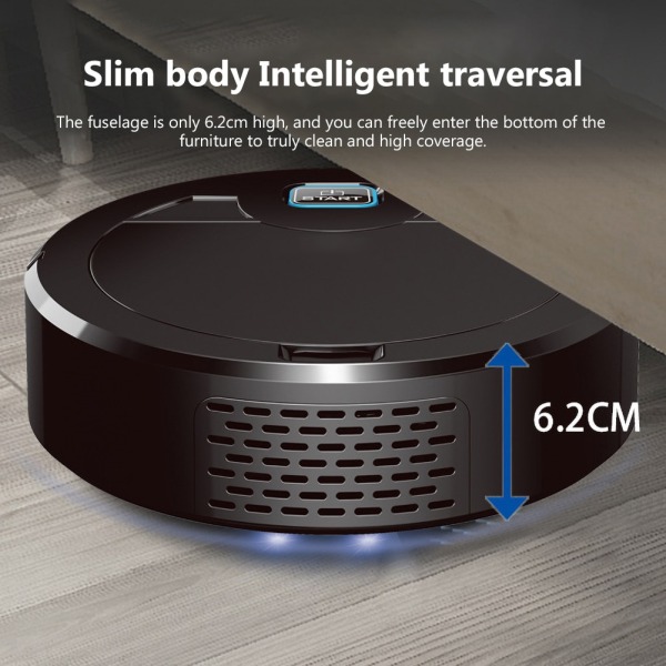 2000mAh 1600Pa uppladdningsbar lila lätt soprobot