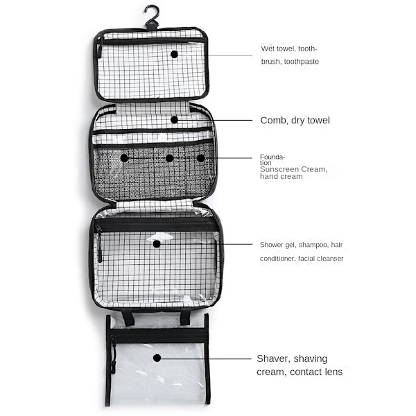 DuPont-papper + PVC-förvaringsväska, lämplig för resor Black