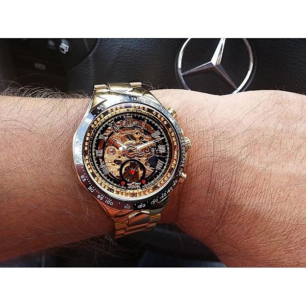 Vinnare Mekanisk Sport Design Bezel Golden, Automatic
