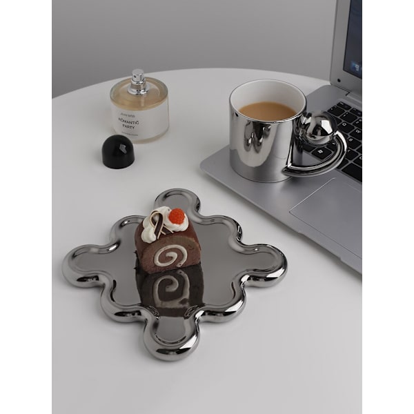 250ml Creative Planet Mugg Med Oregelbunden Tallrik Nordic
