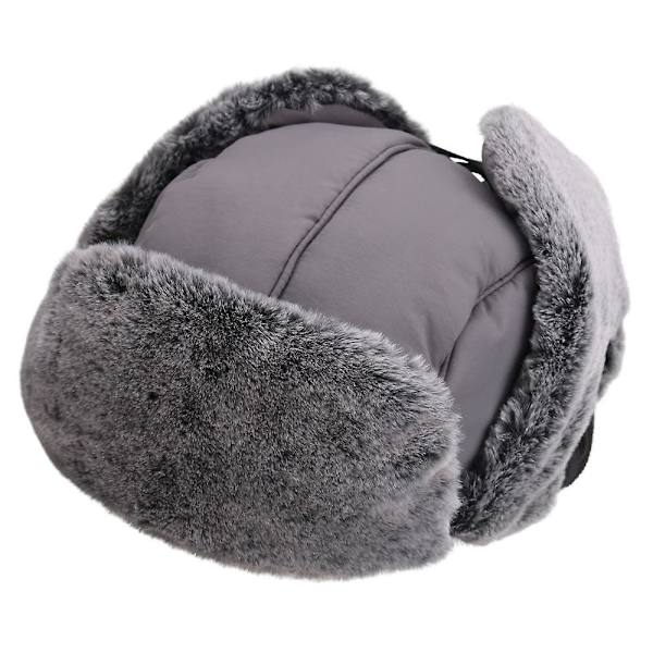 Ny Warm Trapper Hat Dam, Vattentät Cap Grey-B 56-60cm