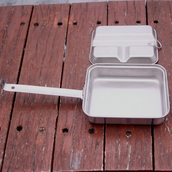 Rostfritt stål Utomhuscamping Square Lunch Box Travel