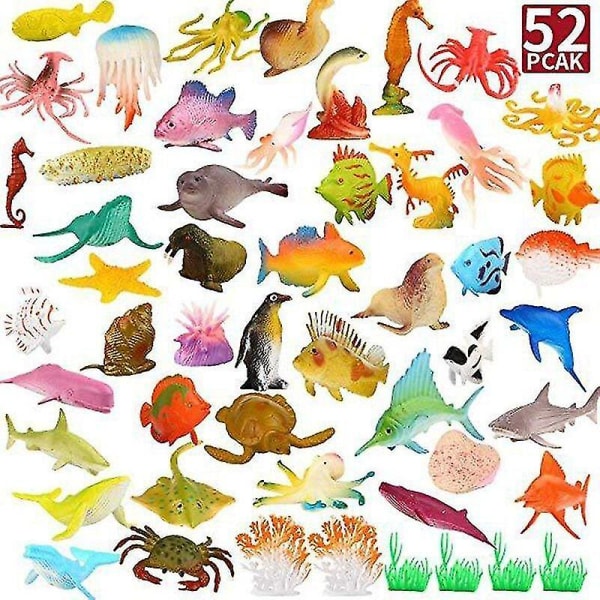 52x Plast Havsdjur Havsdjur modellleksaker