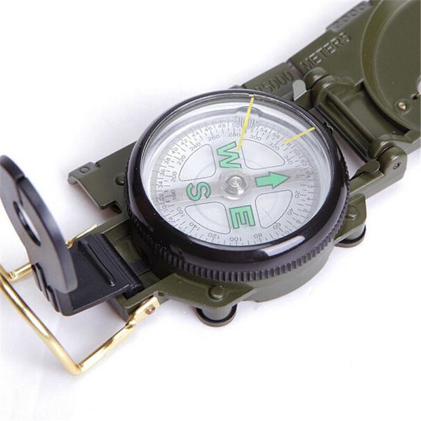 Bärbar Army Green Folding Lins Compass Military