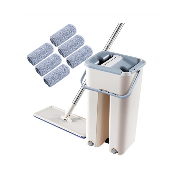 8 st Plattpressmopp och hink 6 st Mikrofibermoppduk