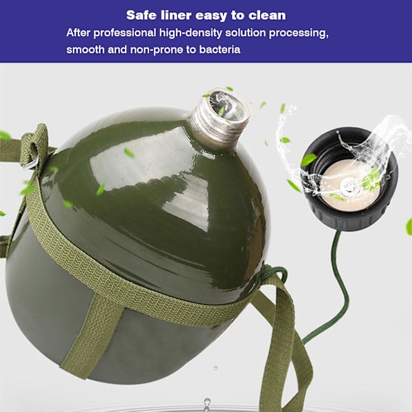Aluminium Militär Armé Kolv Vin Vatten Flaska Matlagning Cup