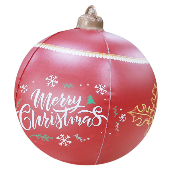 Light Up Pvc Uppblåsbar Ball För Jul Pvc Material Red