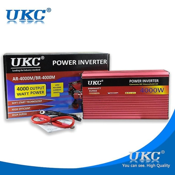 Ukc 4000w Solar Car Power Inverter DC 12v till 220v Power