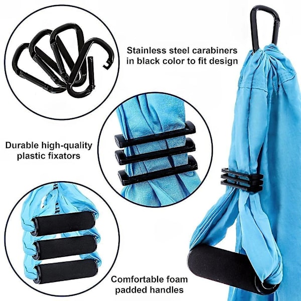 Aerial Yoga Hammock 6 Handtag Strap Home Gym Hängande Bälte Red