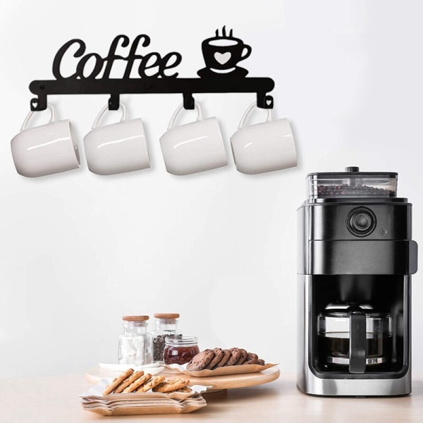 Kaffemugghållare Väggmonterad (4 krokar), kök eller kaffe