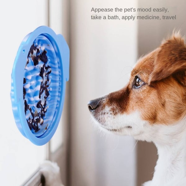 Multifunktionell hundsugare, slickpad hopfällbar slow food Blue