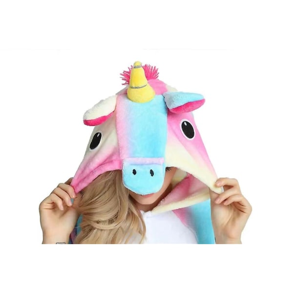 Pegasus Kostym Vuxna Barn Unicorn Pyjamas Onesie White and Pink S