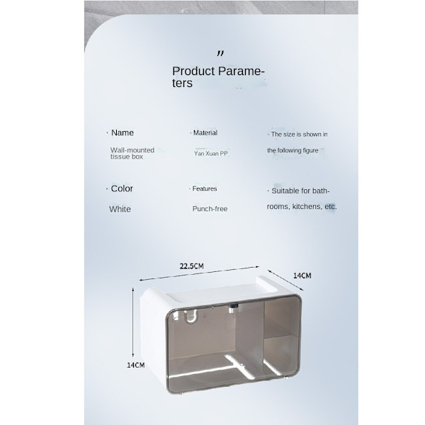 Bensen + PET Tissue Box, Lämplig för toalettfri stansning
