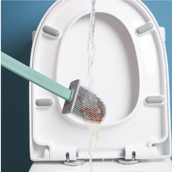 Plast Toalettborste, Silikon Väggmonterad Free Punch White