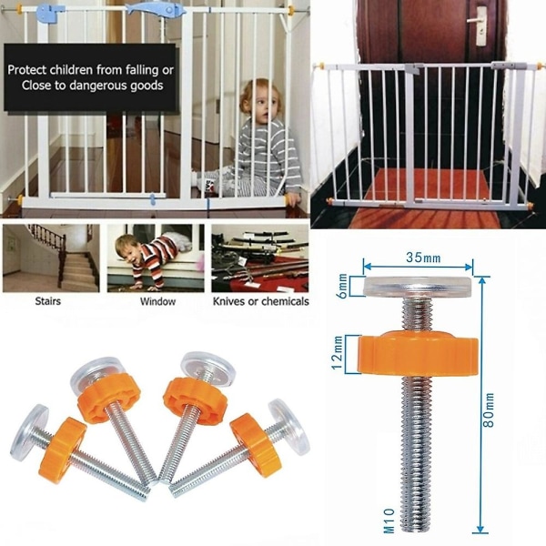 5st Baby Pet Säkerhetstrappa Grindskruvar/bultar Med Låsning White