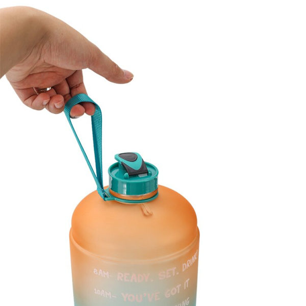3,78L vattenflaska med sugrör 1 gallon stor gradientfärg