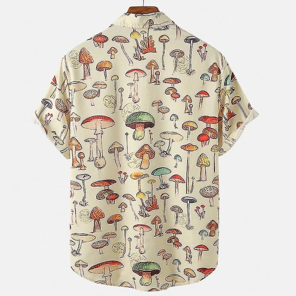 Sommar Hawaiiansk skjorta för män med kort ärm, färgglad XL