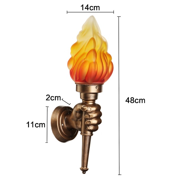 3W Torchbearer Vägglampa Brun Retro Art Vägglampa