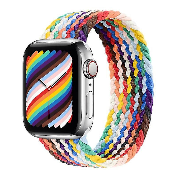 Flätat band till Apple Iwatch Se 6 44mm Rainbow1