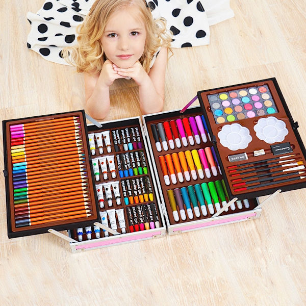 145 ST Kid Draw Set Färgpenna Crayon Akvarellpennor