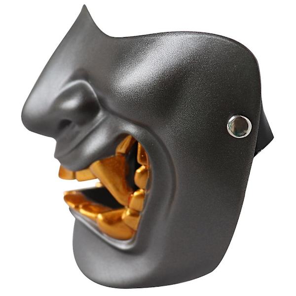 Halloween Prajna Mask Half Face Vuxen Grimas Devil Resin