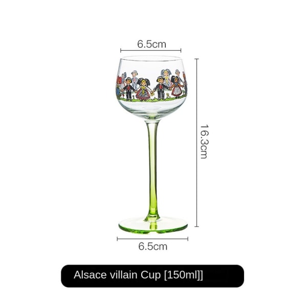 Glas Rödvinsglas, Elsassskurk Högfot Lämplig Green