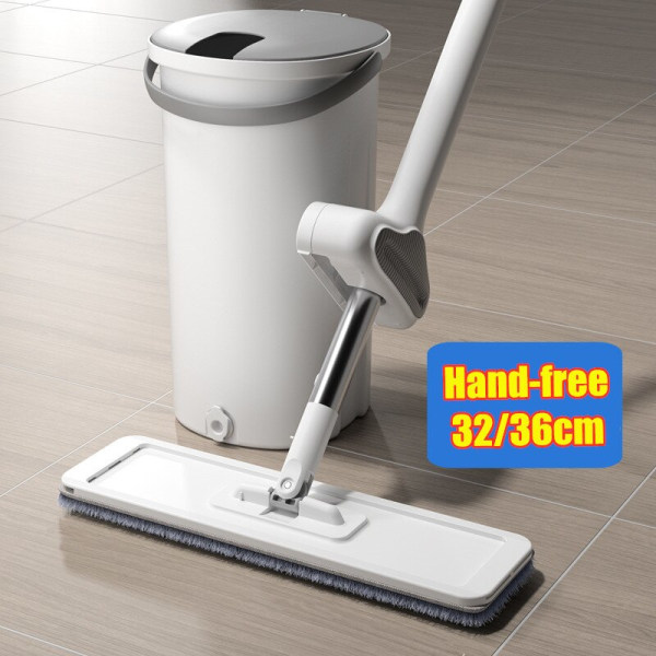 Handtvätt roterande platt mopp latmopp med hink