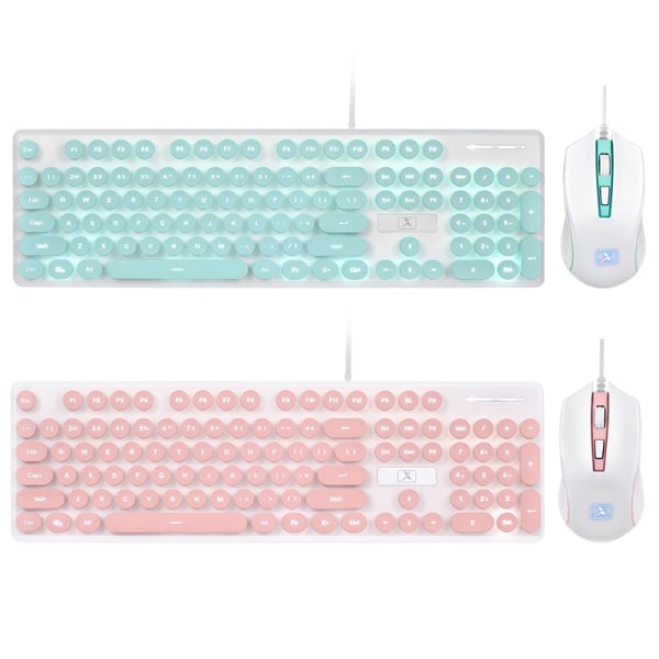 Bärbart Retro Keyboard Mus Kit Kabelanslutet speltangentbord med