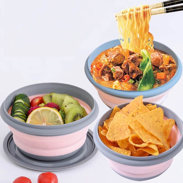 Hopfällbar skål Utomhus Camping Servis Set Lunchbox