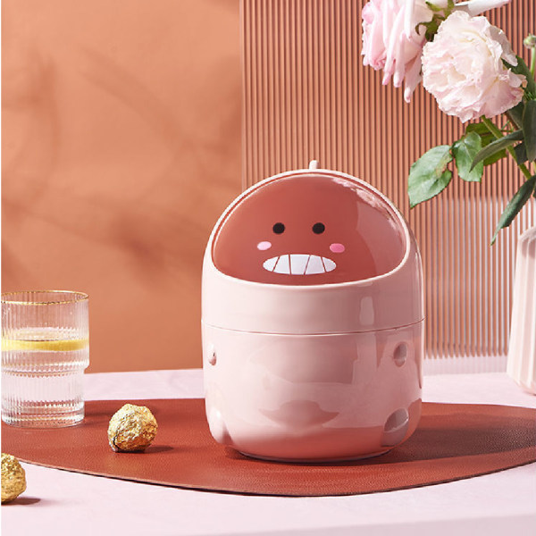 Plastsoptunna, lämplig för kontorshushållsshake-top Pink